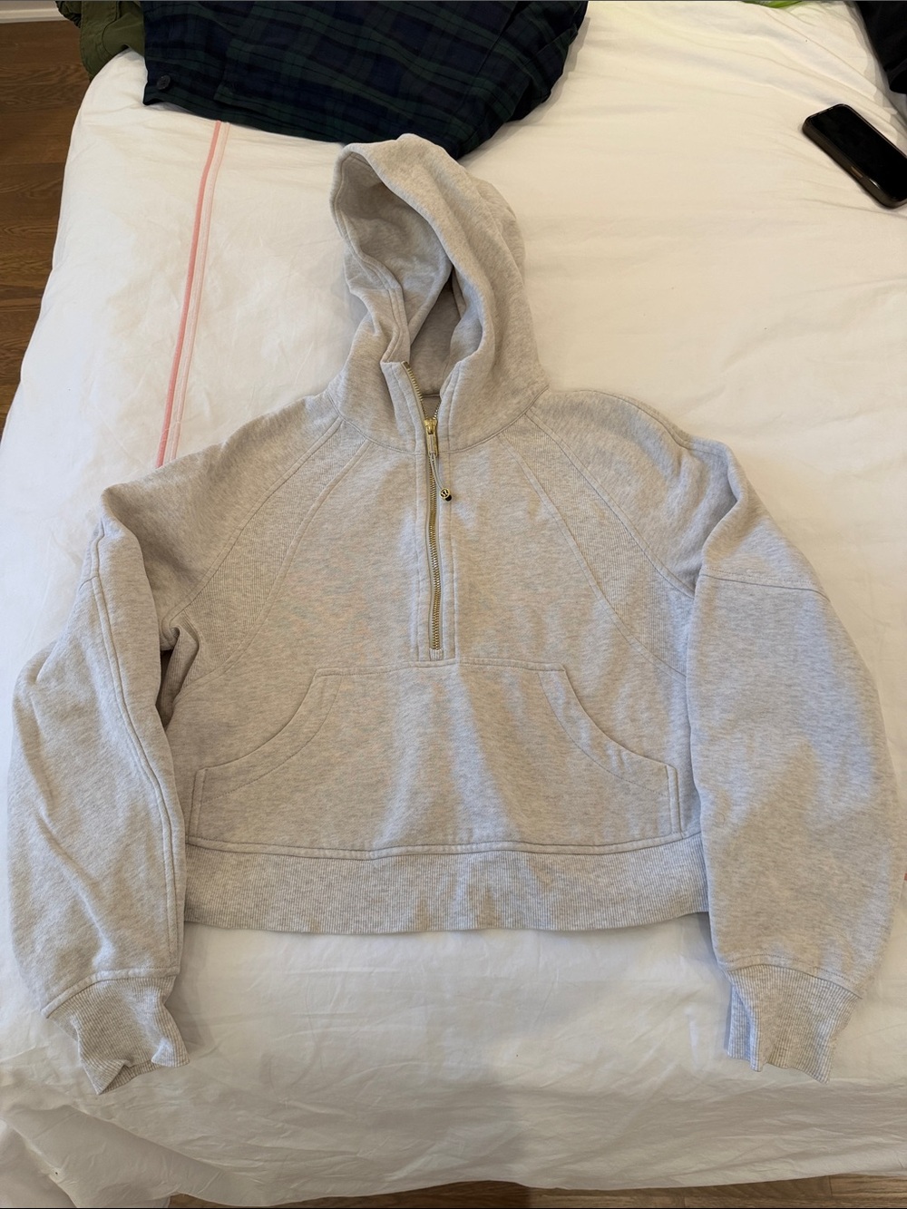 lululemon athletica Light Gray Half-Zip Hoodie Sweater